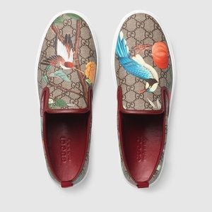 Authentic Gucci Tian bird slip on sneaker
